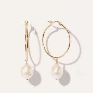 Quince Large Organic Freshwater Cultured Pearl Hoops